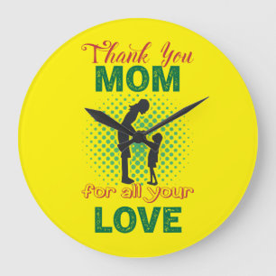 Grande Horloge Ronde Merci, maman pour tout ton amour