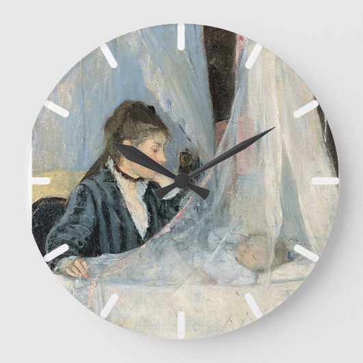 Grande Horloge Ronde Mère impressionniste observant le sommeil de l'enf (Recto)