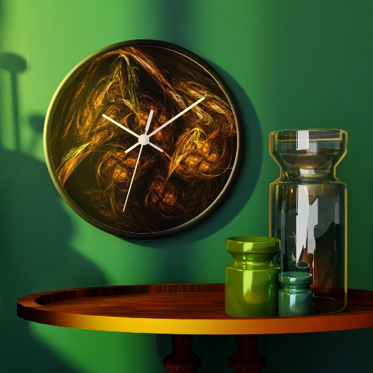 Grande Horloge Ronde Mère Terre Art Abstrait Round