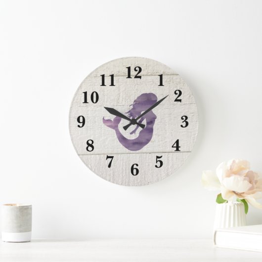 Grande Horloge Ronde Mermaid Purple Beach (Maison)