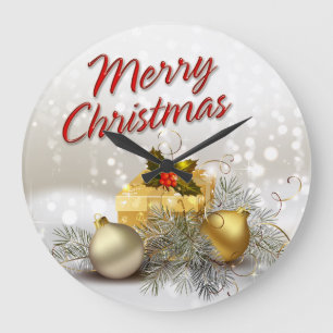 Grande Horloge Ronde Merry Christmas 36 Wall Clock Options