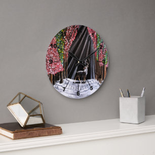 Grande Horloge Ronde Messager sacré de Nara Peinture d'Alfred Fox