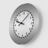 Grande Horloge Ronde Métal brossé (Angle)