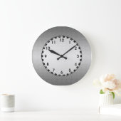 Grande Horloge Ronde Métal brossé (Maison)