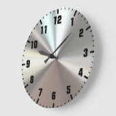 Grande Horloge Ronde Metal d'artistic silver (Angle)