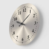 Grande Horloge Ronde Métal en acier inoxydable (Angle)