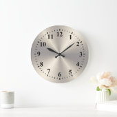 Grande Horloge Ronde Métal en acier inoxydable (Maison)