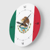Grande Horloge Ronde Mexican flag Clocks (Angle)