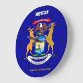 Grande Horloge Ronde Michigan Flag and Slogan (Angle)