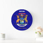 Grande Horloge Ronde Michigan Flag and Slogan (Maison)