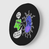 Grande Horloge Ronde Microbes Virales (Angle)