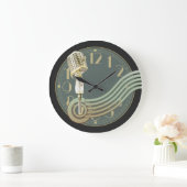 Grande Horloge Ronde Microphone vintage (Maison)
