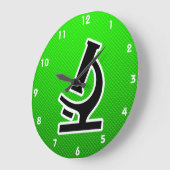 Grande Horloge Ronde Microscope ; vert (Angle)