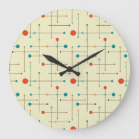 Midcentury Modern Round Wall Clock, Pattern d'Eame