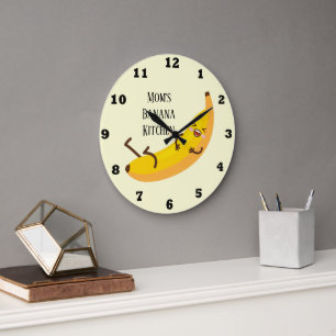 Grande Horloge Ronde Mignon ajouter nom banane cuisine
