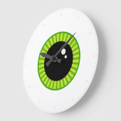 Grande Horloge Ronde Mignonne Eyeball Vert Funny (Angle)