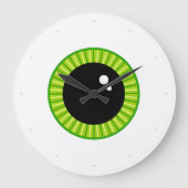 Grande Horloge Ronde Mignonne Eyeball Vert Funny (Recto)