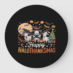 Grande Horloge Ronde Mignonne Flamant rose Thanksgiving Je ne suis pas
