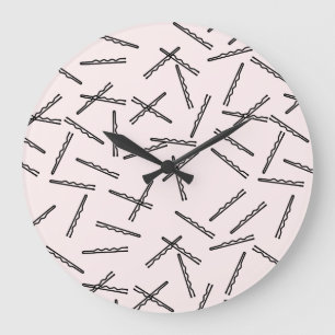 Grande Horloge Ronde Mignons Bobby Pins Clock
