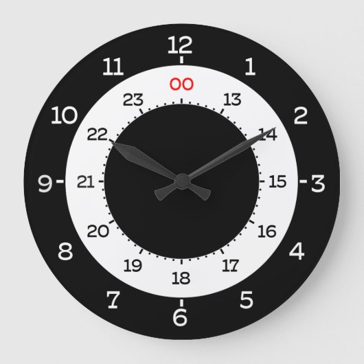 GRANDE HORLOGE RONDE MILITARY TIME - FORMAT 12 HOUR (Recto)