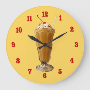Grande Horloge Ronde Milkshake de chocolat