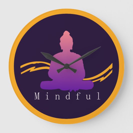 Grande Horloge Ronde "Mindful" Beautiful Bouddha Wall Clock. (Recto)