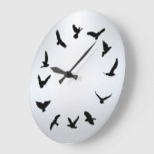 Grande Horloge Ronde Mini-Flies Novelty Bird Wall Clock (Angle)