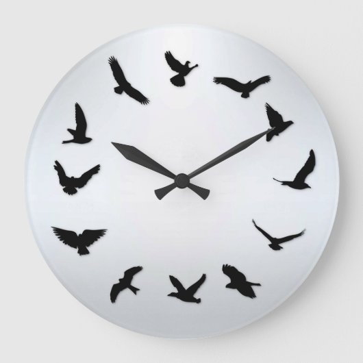 Grande Horloge Ronde Mini-Flies Novelty Bird Wall Clock (Recto)