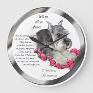 Grande Horloge Ronde Miniature Schnauzer Art Gifts