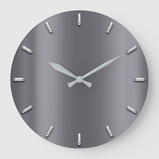 Grande Horloge Ronde Minimalisme gris argent Graphite profond Élégant (Recto)