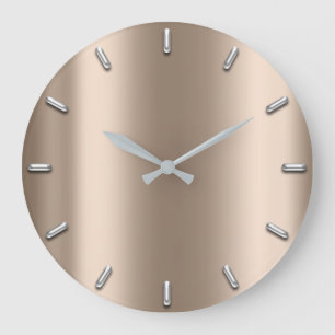 Grande Horloge Ronde Minimalisme gris argenté Icône profond