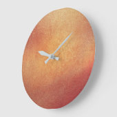 Grande Horloge Ronde Minimalisme Grungy Peinture Abstraite Or Brown (Angle)