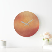 Grande Horloge Ronde Minimalisme Grungy Peinture Abstraite Or Brown (Maison)
