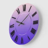 Grande Horloge Ronde Minimalisme moderne Chiffres romains violets (Angle)