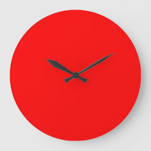 Grande Horloge Ronde Minimalisme rouge