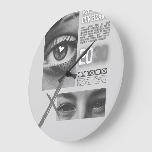 Grande Horloge Ronde Minimalist Wood Wall Clock – 10" (Angle)