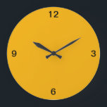 Grande Horloge Ronde Minimaliste. Chaud Yellow.<br><div class="desc">Le minimum est round,  wall clock,  en yellow chaude. Brightens up any room.</div>