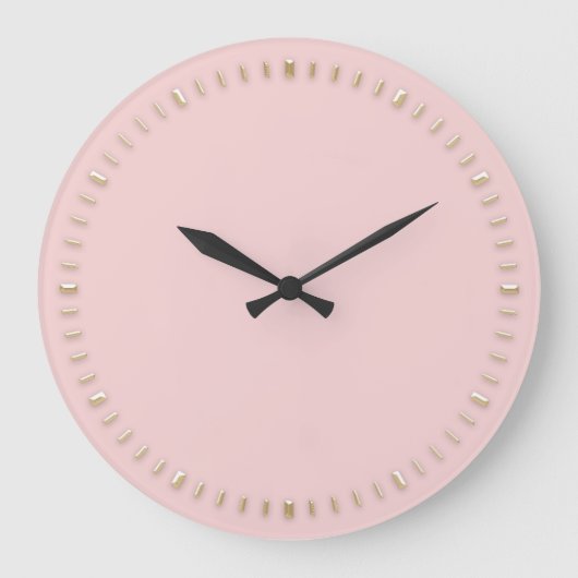Grande Horloge Ronde Minimaliste moderne Rose Blush (Recto)