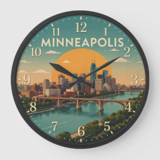 Grande Horloge Ronde Minneapolis Minnesota Skyline Mississippi River