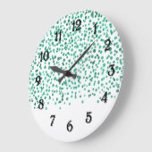 Grande Horloge Ronde Mint Dazle Confetti (Angle)