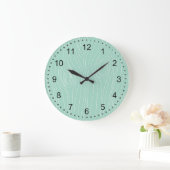 Grande Horloge Ronde Mint Faux Wood (Maison)