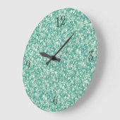 Grande Horloge Ronde Mint Green Glitter And Sparkles. (Angle)