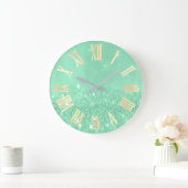 Grande Horloge Ronde Mint Green Gold (Maison)
