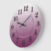 Grande Horloge Ronde Minuscule Eggplant Rose Arabic Numbers (Angle)
