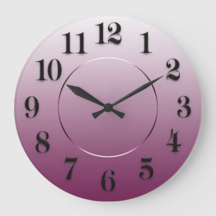 Grande Horloge Ronde Minuscule Eggplant Rose Arabic Numbers