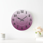 Grande Horloge Ronde Minuscule Eggplant Rose Arabic Numbers (Maison)