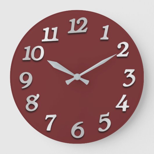 Grande Horloge Ronde Minuscule Numbers Gray Grey Burgundy Maroon (Recto)
