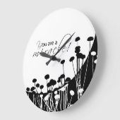 Grande Horloge Ronde Miracle de récupération, noir et blanc (Angle)