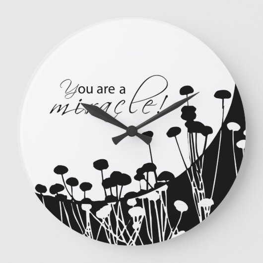 Grande Horloge Ronde Miracle de récupération, noir et blanc (Recto)