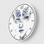 Grande Horloge Ronde Miss Universe Alien Lady Original Art Clock (Angle)